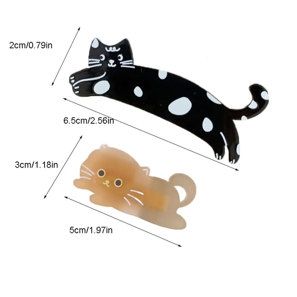 Cute Cartoon Cat Hair Clip Pet Colorful Acetic Acid Hair Clip Korean Style Acrylic Cat Duckbill Clip Girls