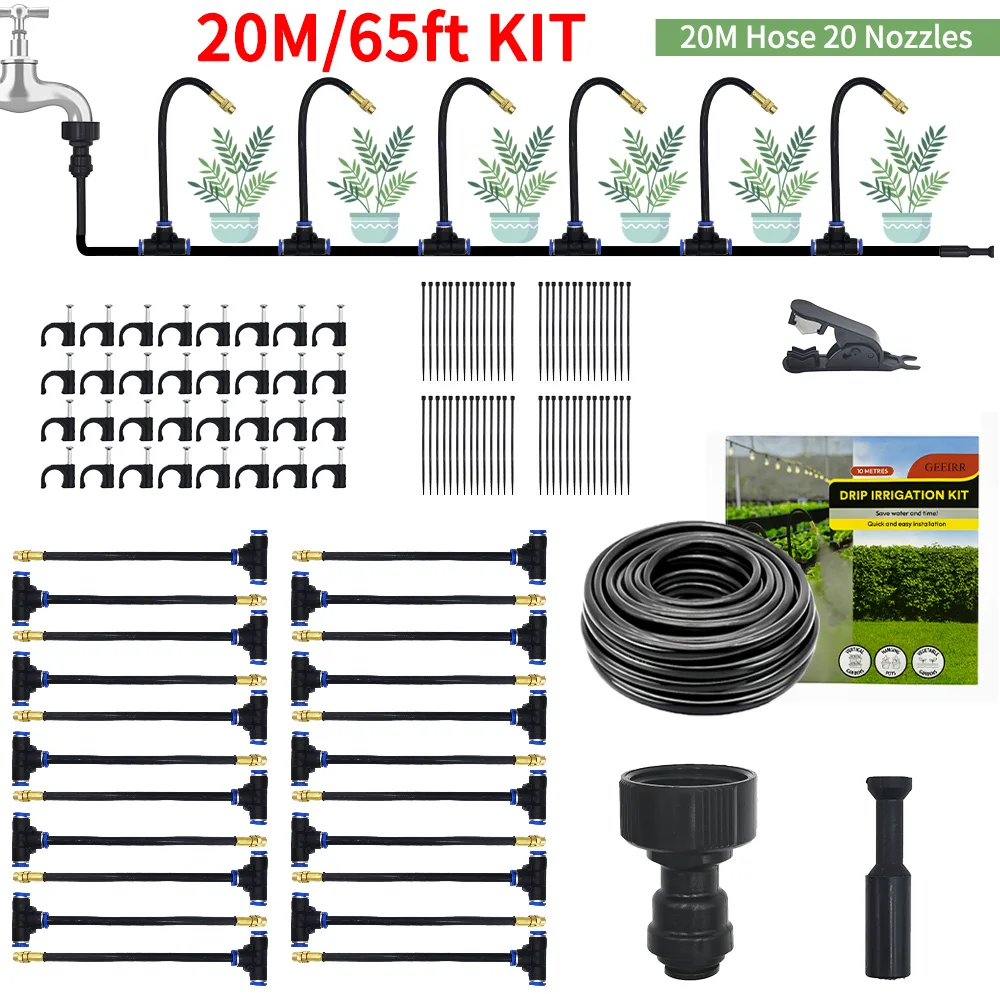 مجموعة فوهات رش الري من GEEIRR لسقي النباتات في حديقة الدفيئة 360 °   أنظمة تبريد التغشية القابلة للتعديل