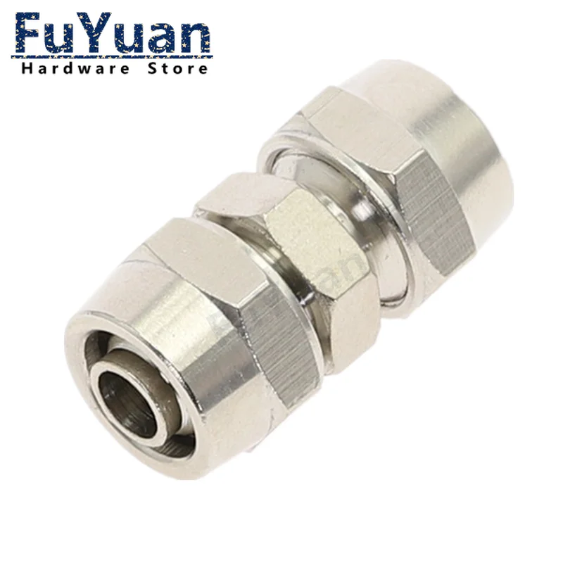 PU Copper Plated Nickel Pneumatic Air Quick Connector For Hose Tube OD 4MM 6 8 10 12 14 16MM Fast Joint Connection