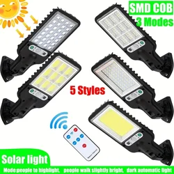 Solar Street Lights Outdoor Waterproof PIR Motion Sensor Flood Light Security Light Garage Road Yard Garden with Remote Control