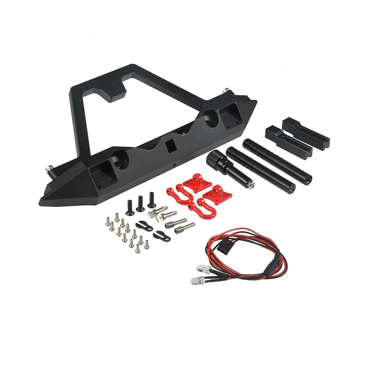 

HWRC Metal Rear Bumper with Light for 1/10 RC Crawler Car Axial SCX10 & SCX10 II 90046 90047 Traxxas TRX-4 TRX4