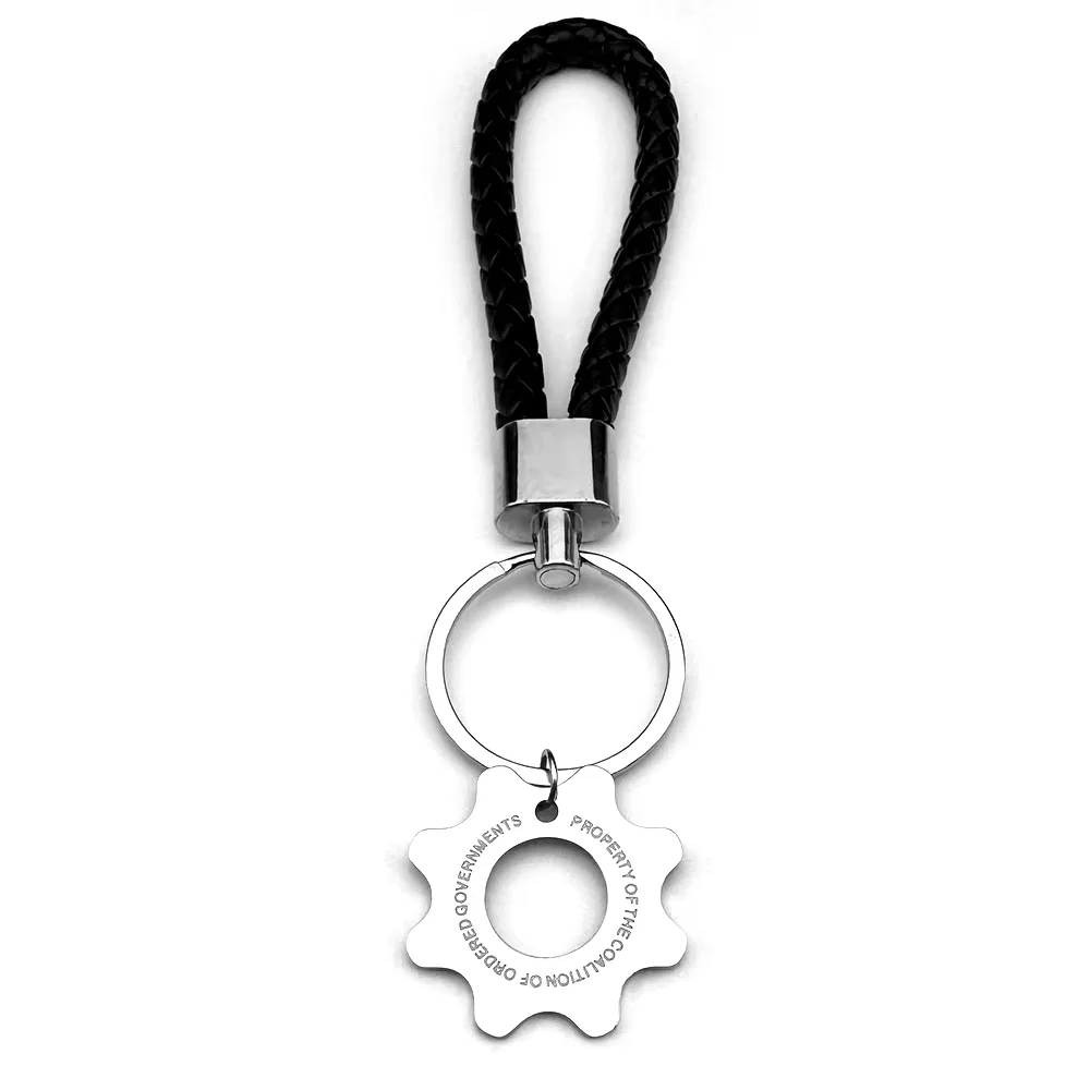 Vintage Game War Machine Keyring Stainless Steel Reaction Furnace For Women Men Gold Color Gear Keyholder Rock Jewelry