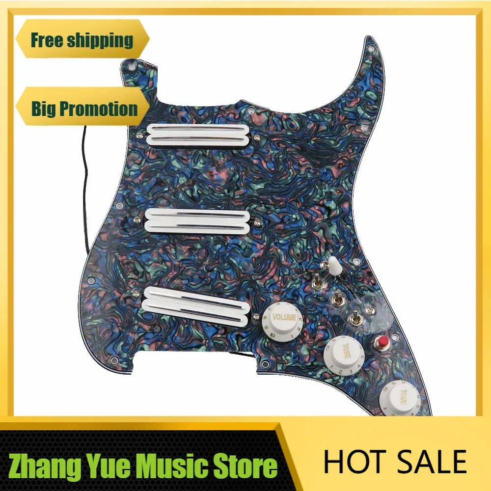

HX---brand new-Multi Color Pickguard White Pickup Dual heat track Humbucker Pickup Versatility Pre-wired Pickguard