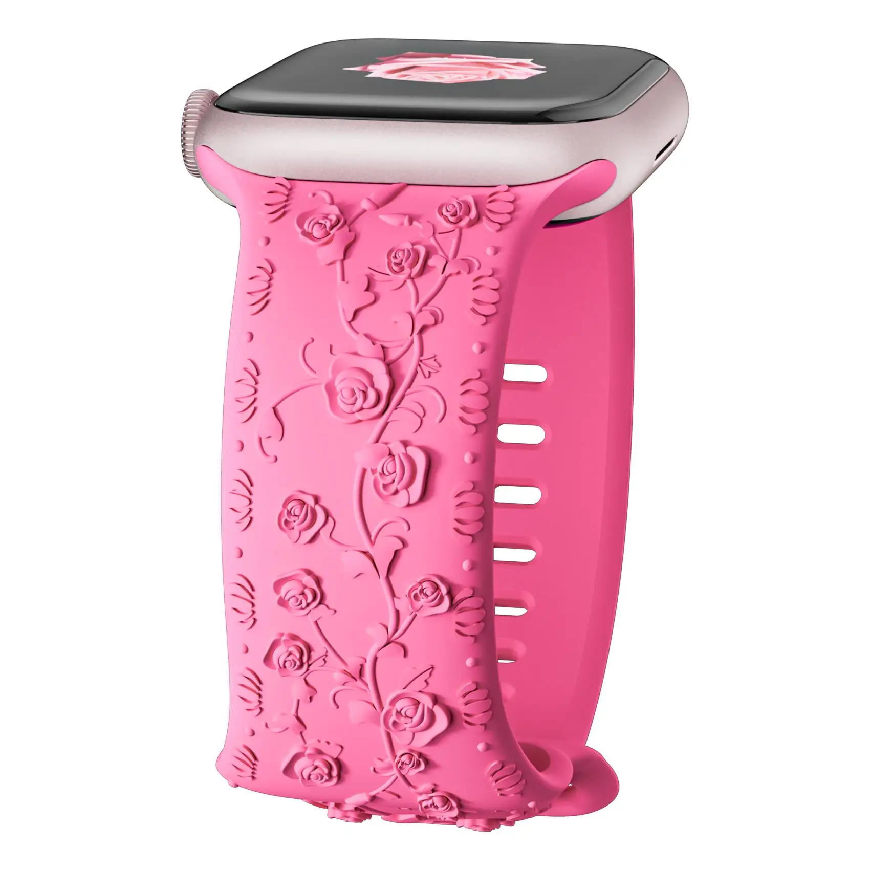 Strap for Apple watch band 45mm 44mm 42mm 40mm 41mm 49mm 38mm Floral Engraved bracelet correa iWatch Series 8 7 6 9 SE ultra 5 4