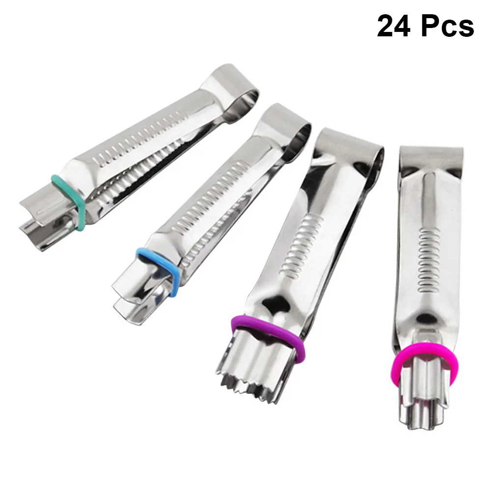 

24 Pcs Fondant Cake Lace Clip Biscuit Stainless Steel Sugarcraft Tools Decorating