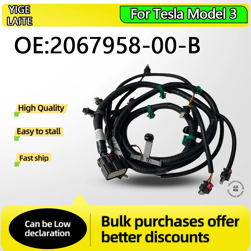 

1 Pcs Durable For Tesla Model 3 2067958-00-B Front Radar Sensor Wiring Harness Bumper Folding Wiring Harness Auto Parts 2067958