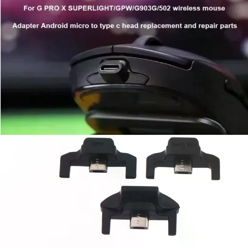 For GPW/G903/G502 Wireless/G703 Mouse Universal Adapter Android Micro USB Head Replacement Repair Parts