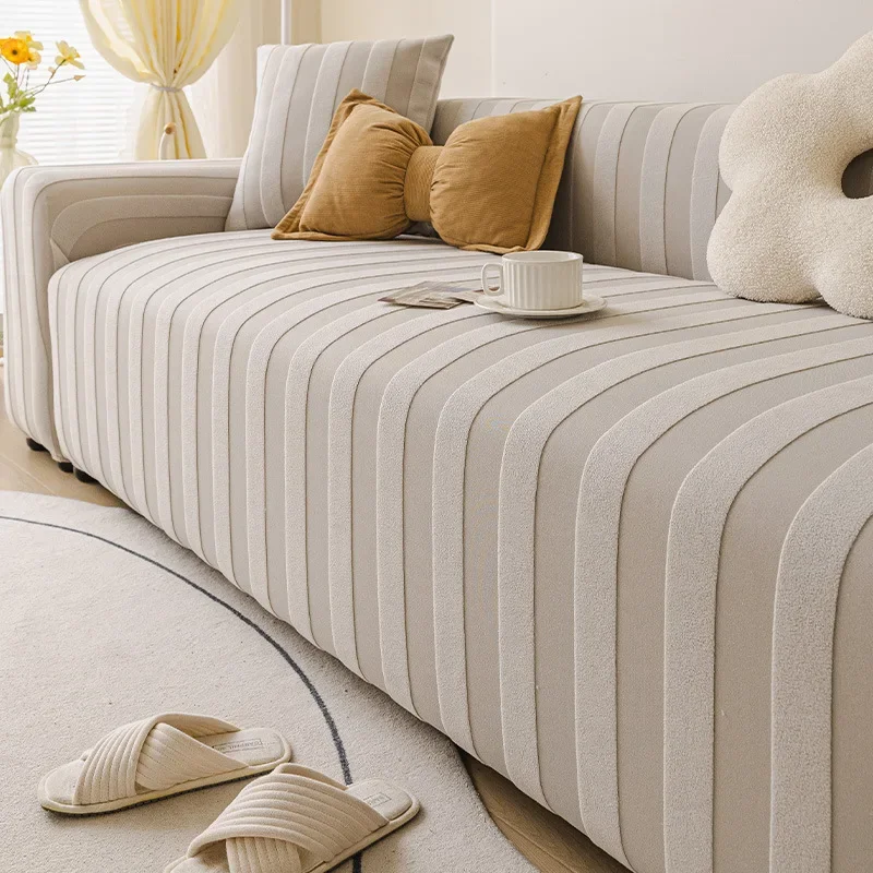 1/2/3/4/5 Seater Stretch Jacquard Sofa Cover Elastic Slipcover Full Wrap Sofa Protector Pet Anti-Scratch Dust Proof Full-Cover