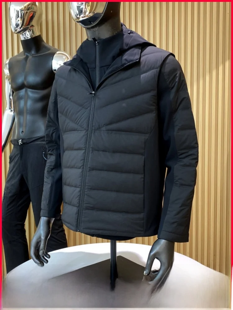 

Men's Detachable Vest down Jaet Soft ell Outerwear Tee Ways to Wear Lightweight Warm Casual Sle Outdoor Windproof