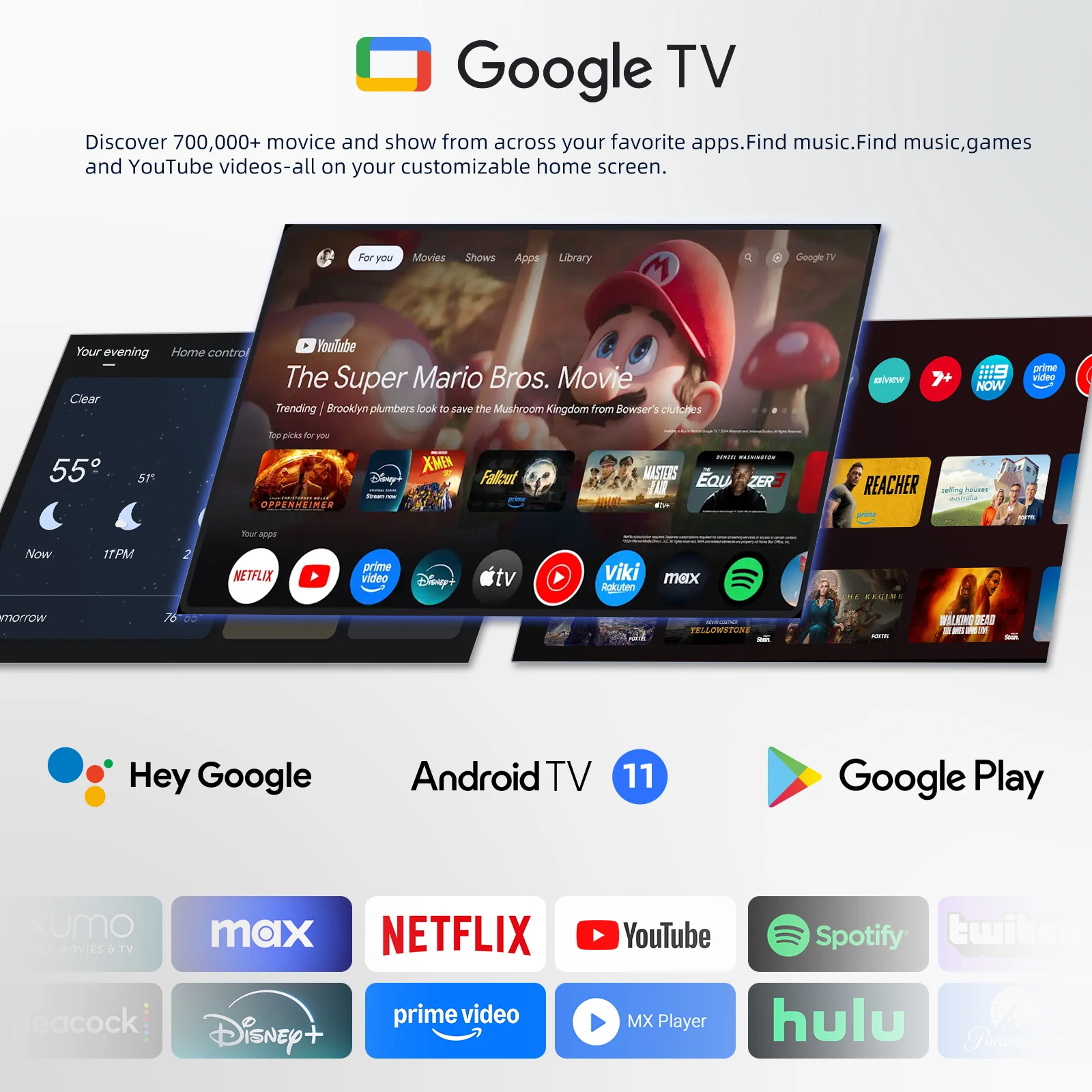 Năm 2023 Toàn Cầu Android TV Box KM7 Plus Android 11 Netflix 4K Google TV 2GB DDR4 16GB ROM100M mạng LAN Internet S905Y4 Giải Trí Truyền Thông