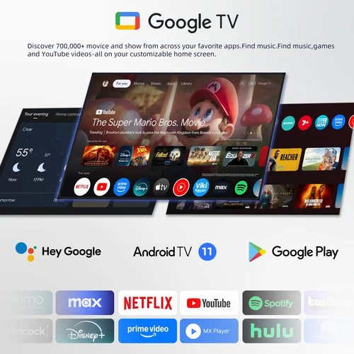 Imagen 2 del producto 2024 Global Android TV Box KM7 Plus Android 11 Netflix 4k Google TV 2GB DDR4 16GB ROM100M LAN Internet S905Y4 reproductor multimedia doméstico