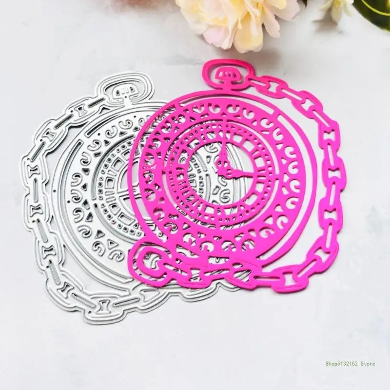 QX2E Metal Die Cuts Watch Clock DIY Scrapbooking Decorative Embossing Cards Template