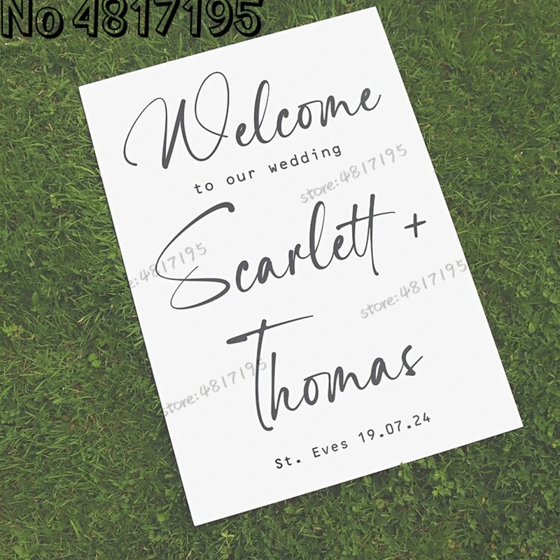 Welcome To Our Wedding Personalised Vinyl Decal Scripture Sticker  French Date Of Name Nikkah Sign Welcome Engagement Sign