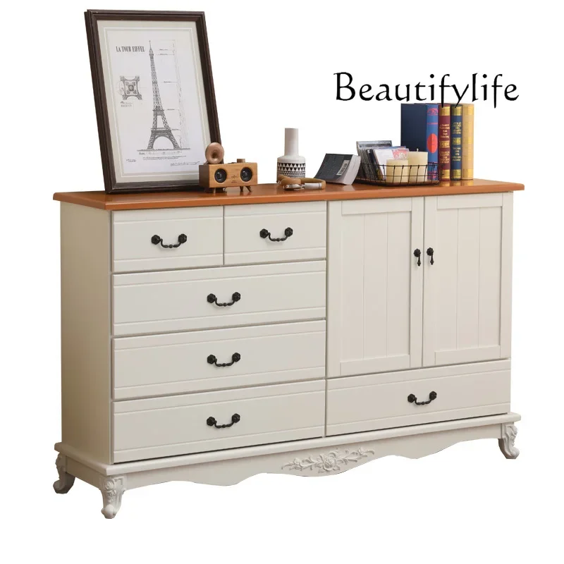 

Simple modern solid wood storage chest living room home Nordic style bedroom bedside cabinet