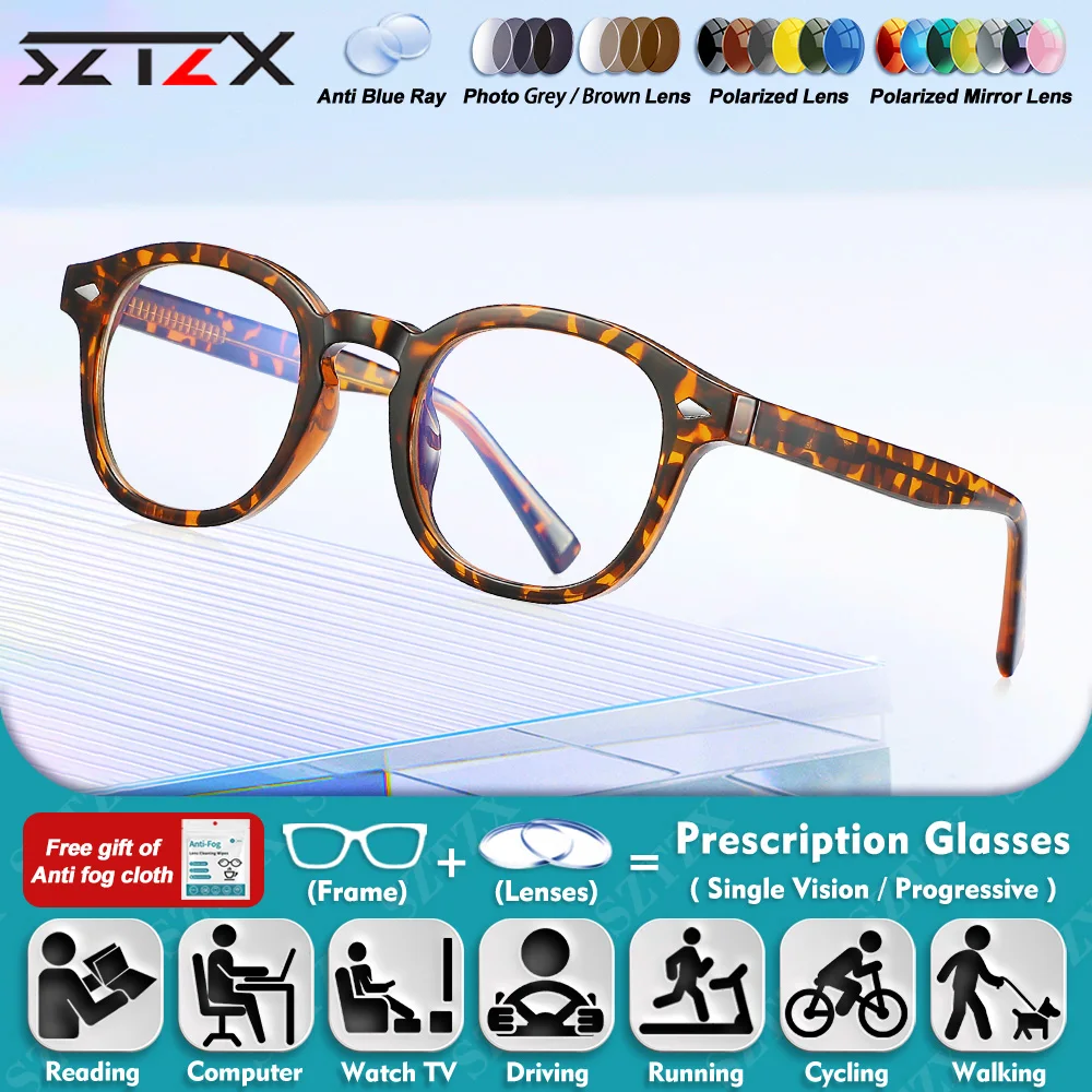 

SZTZX New Design Women Myopia Prescription Photochromic Glasses High Quality Anti Blue Ray Computer Progressive Optical Eyeware