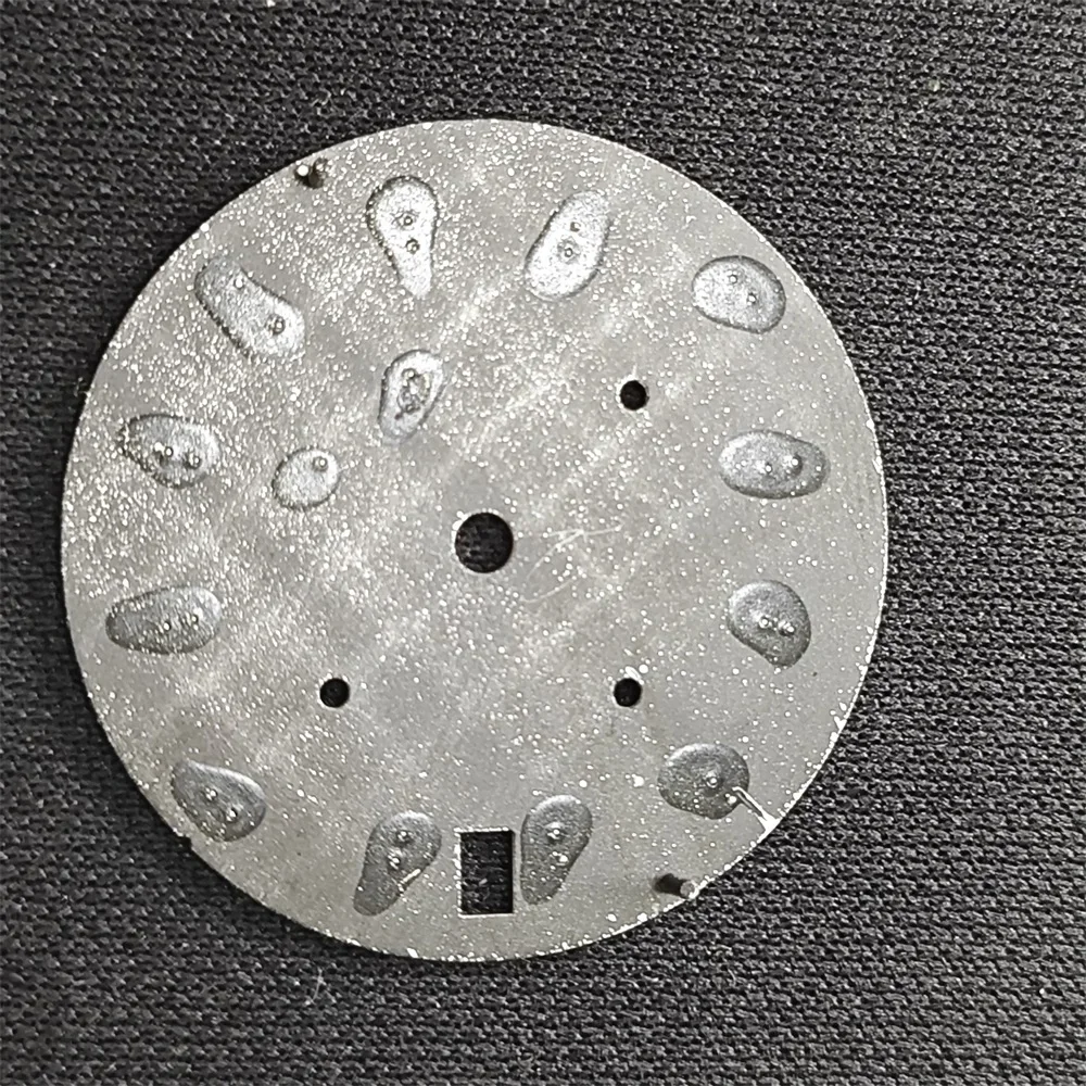 Vk63 dial 29.5mm verde luminoso enfrenta cronógrafo relógios acessórios caixa preta e mãos movimento de quartzo peças relógio