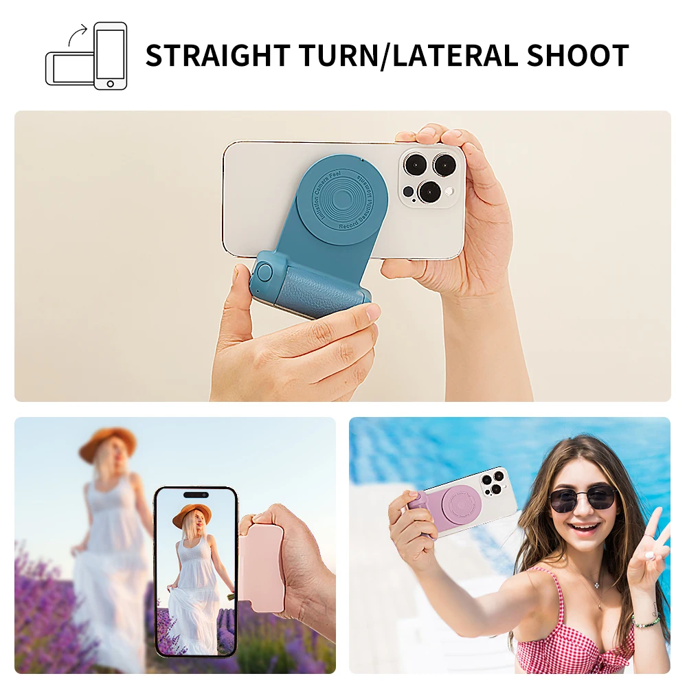 Universal for iPhone for Magnsafe Android Phone Magnetic Stand Bluetooth Self Timer Handle Selfie Stick Grip Snap Shot Dock Base