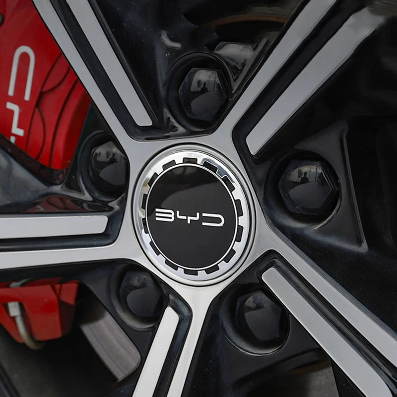 BYD Series Special Car Wheel Hub Logo 4pcs for BYD Dolphin Seal Song Plus Center Logo Cover Steering Wheel BYD Letter Sticker