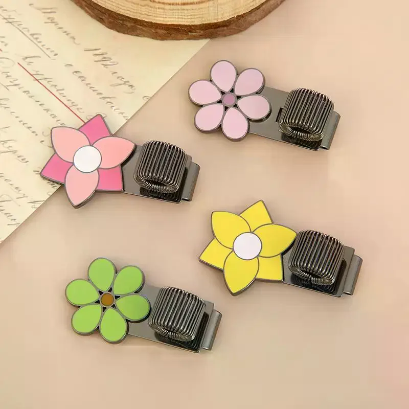 Blumen-Metall-Stiftclip mit Feder, kreativer Federclip, Studenten-Stiftclip für Notizbücher, Schule