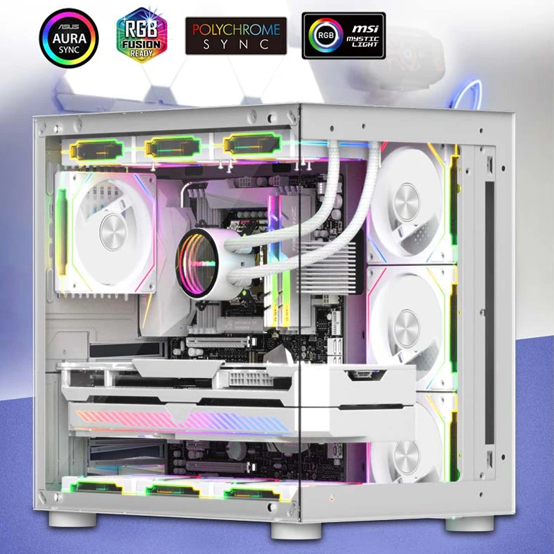 Power Train PRISM 5 PRO ARGB 120mm PC Case Fan Infinity Mirror Design 5V 3PIN Lighting Sync 4PIN PWM Chassis Cooling Fan