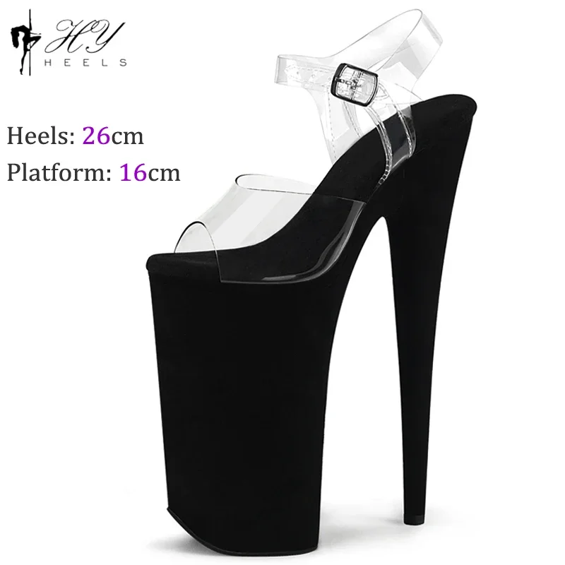 Nightclub 26cm Suede Pole Dance Shoes Women Cosplay Model Catwalk Waterproof Platform Stripper High Heels Sandals Plus Size 43