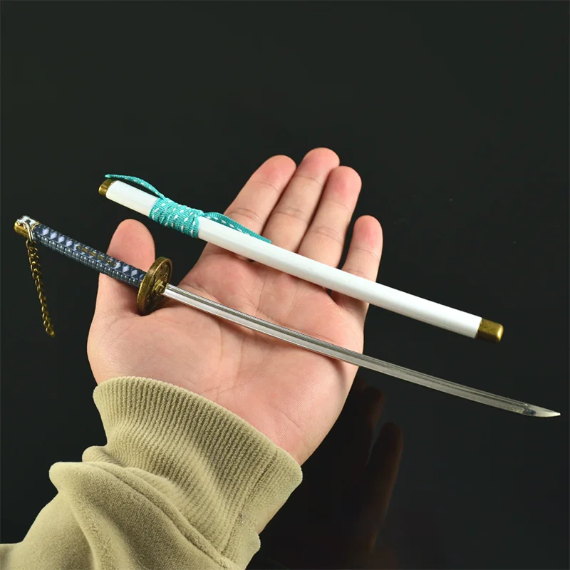 Tsushima jogo katana ghost island guardião 26cm modelo de brinquedo estatueta com bainha, faca artesanal de metal ornamento de espada de brinquedo