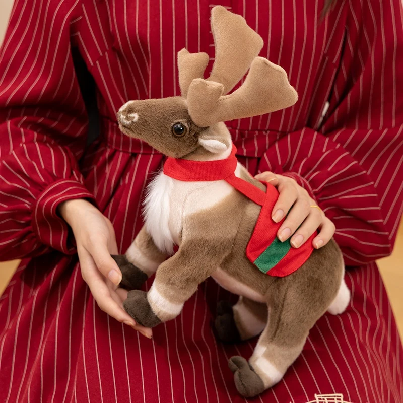 横たわる姿勢のシカ鹿のぬいぐるみ ﻿   立っている姿勢のクリスマスのトナカイのぬいぐるみ メリークリスマス 新年飾り 子供への最高の贈り物