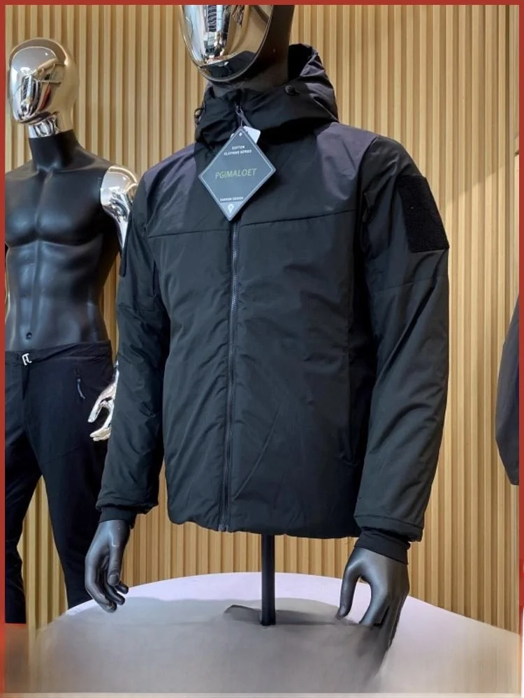 

Уличное легкое хлопковое джето с талией, ветрозащитное водонепроницаемое осенне-зимнее пальто с капюшоном для пар, теплое пальто для хранения