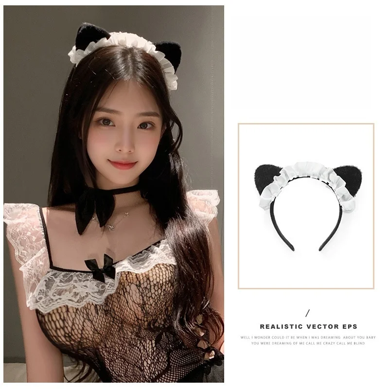 Bandeau oreilles de chat 1 pièce, accessoire pour cheveux doux et mignon pour fille, couvre-chef de demoiselle d'honneur