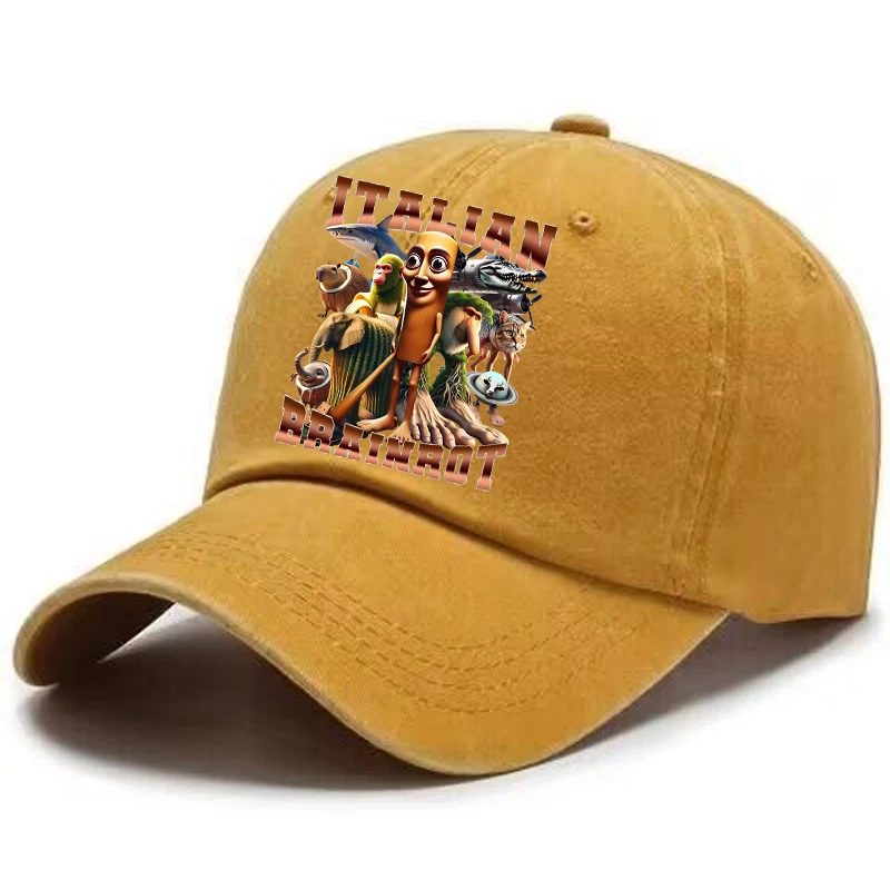 Tralalero Tralala 야구 모자 Tungtung Sahur Brainrot 태양 모자 남성 여성 야외 스포츠 Sunbonnet 성인 레트로 헤드 기어 선물