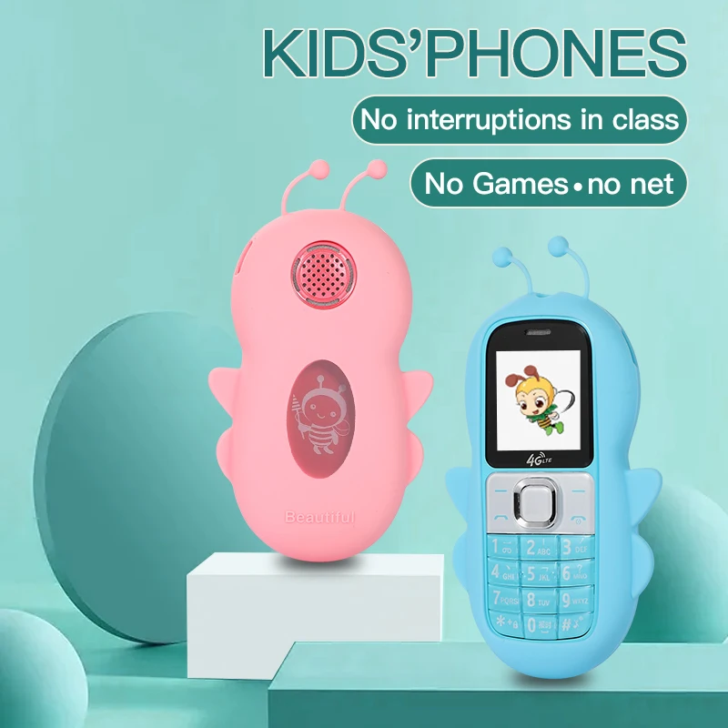 

GSM 2G Cute Bee Shape Childrend Mobile Small Size Blacklist Dual Sim Cards Low Radiation Palm Phone For Kids Unlockded