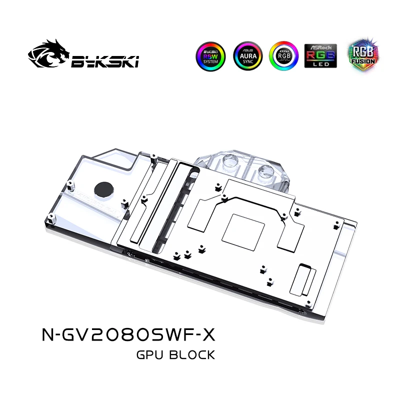 Imagem -04 - Bykski-refrigerador de Placa Gráfica N-gv2080swf-x Cobertura Completa Bloco de Água Gpu para Gigabyte Rtx2080 2070 2060 Super Gaming Windforce oc 8g