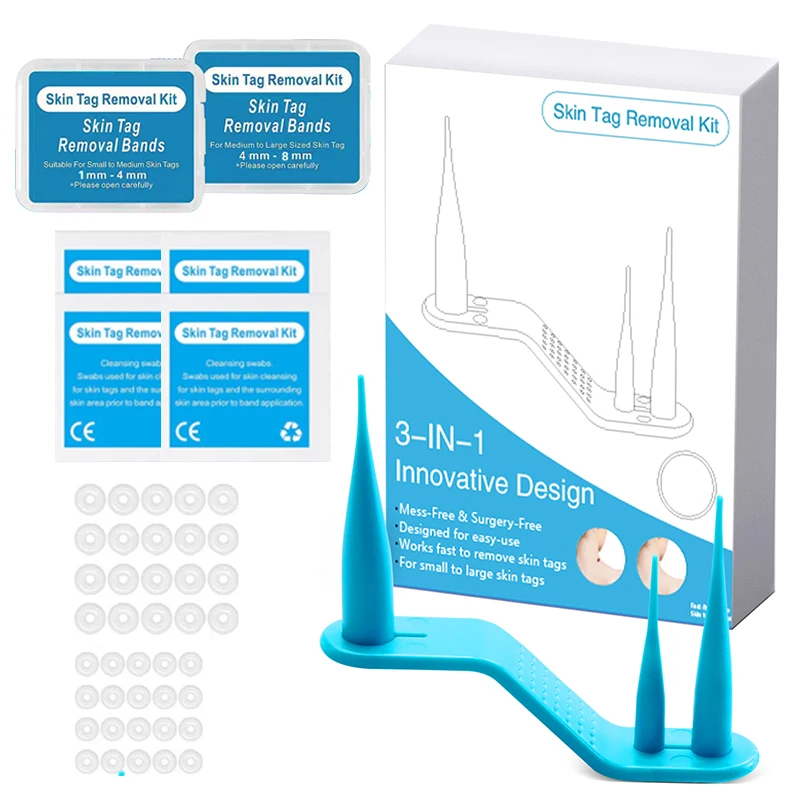 3-IN-1 مجموعة إزالة علامات الجلد التلقائي غير مؤلم الجلد التسمية الخلد حب الشباب الثآليل إزالة مجموعة أقلام مع مسحات التطهير أداة العناية بالجمال الوجه
