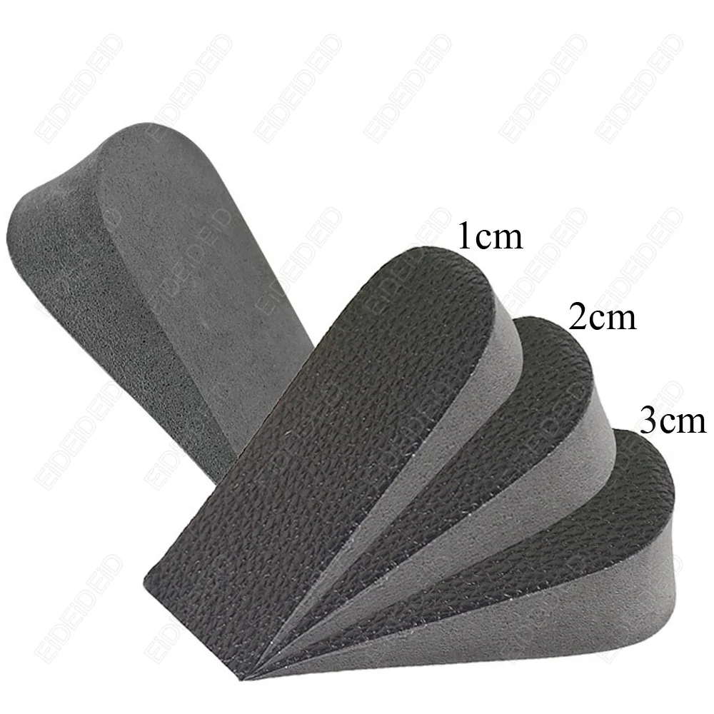 Hard PU Leather Height Increase Insole Sneakers Heel Insert Heighten Half Insoles 1-3cm Shoe Pads Insoles for Unisex