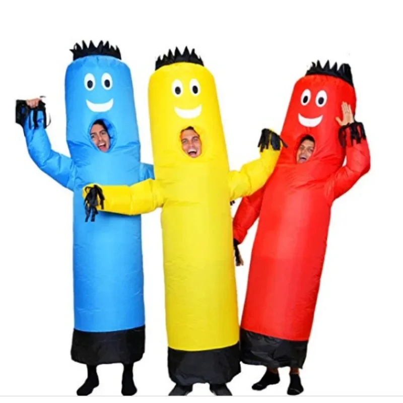 Air Dancers Inflatable Tube Man Cosplay Costume Wacky Waving Inflatable Tube Guy Blow Up Halloween Costumes Adult Size