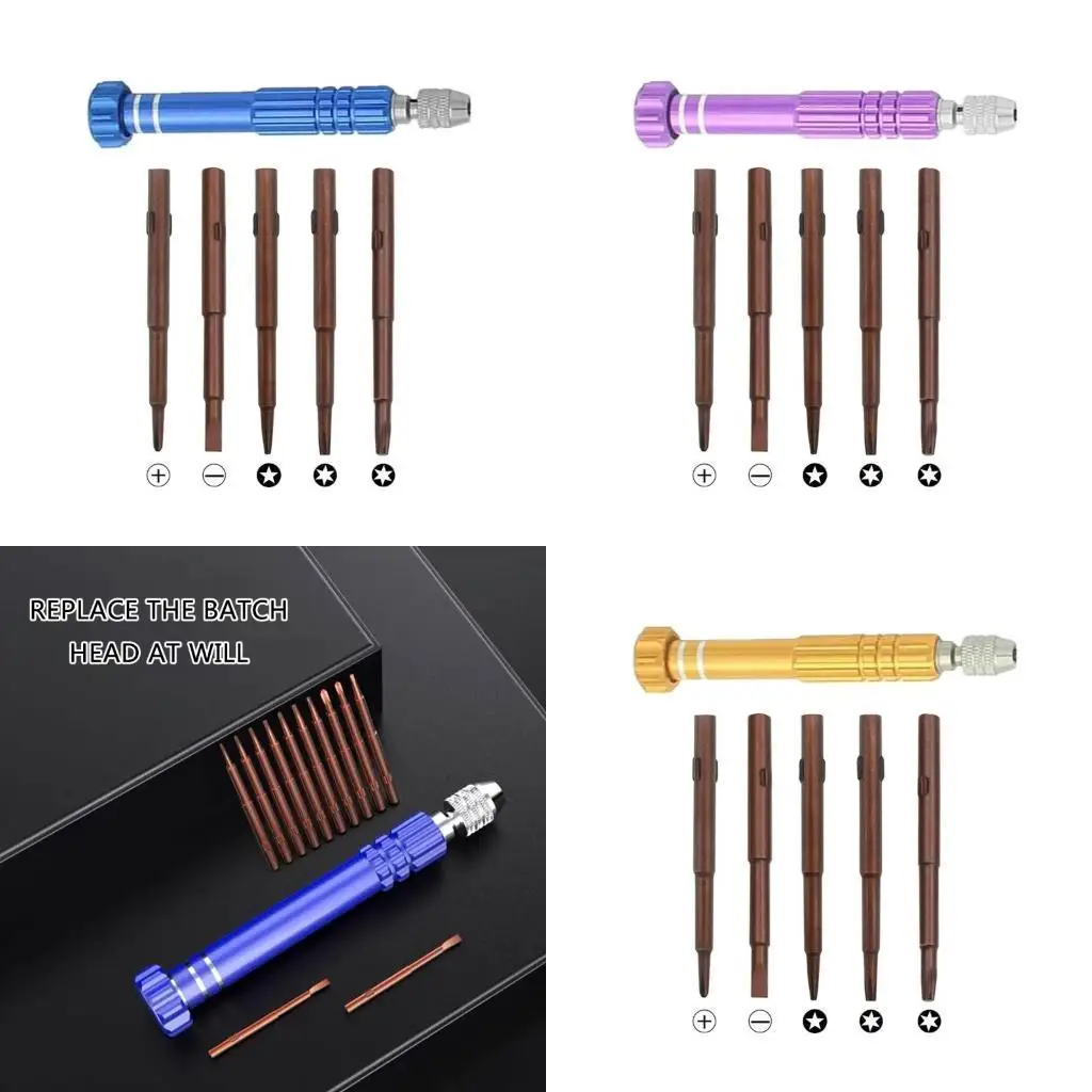

G6KF 5 in 1 Pocket Screwdriver Set for Precisions Repair Work on Laptops and Gadgets