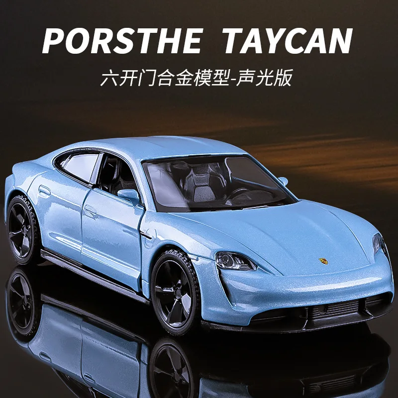 1:32 Porsche Taycan High Simulation Diecast Metal Alloy Model car Sound Light Pull Back Collection Kids Toy Gifts A547