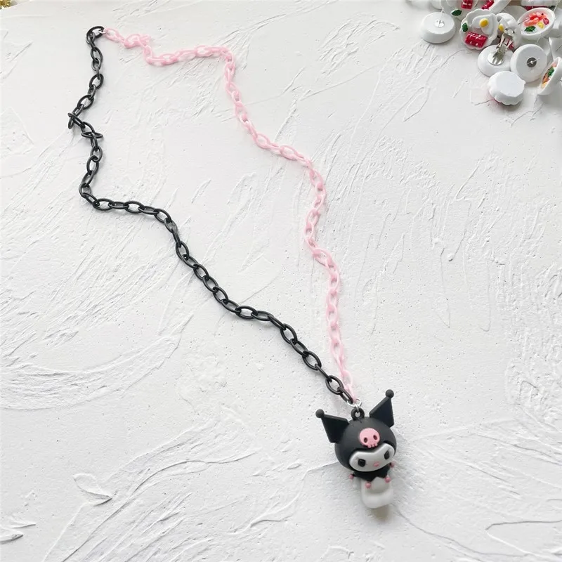 Sanrio My Melody Necklace Jewelry Cute Dark Wind Black Sweet Kuromi Girl Boy Necklace Hello Kitty Necklace Jewelry Birthday Gift