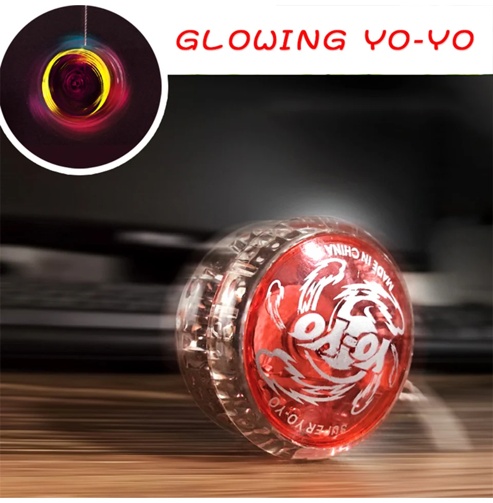 2Pcs Creative Hobby Magic YoYo LED Light Classic Toys Fun Games Yo Yo Professional Practice Juggling Amateur Show Toys Kids Gift