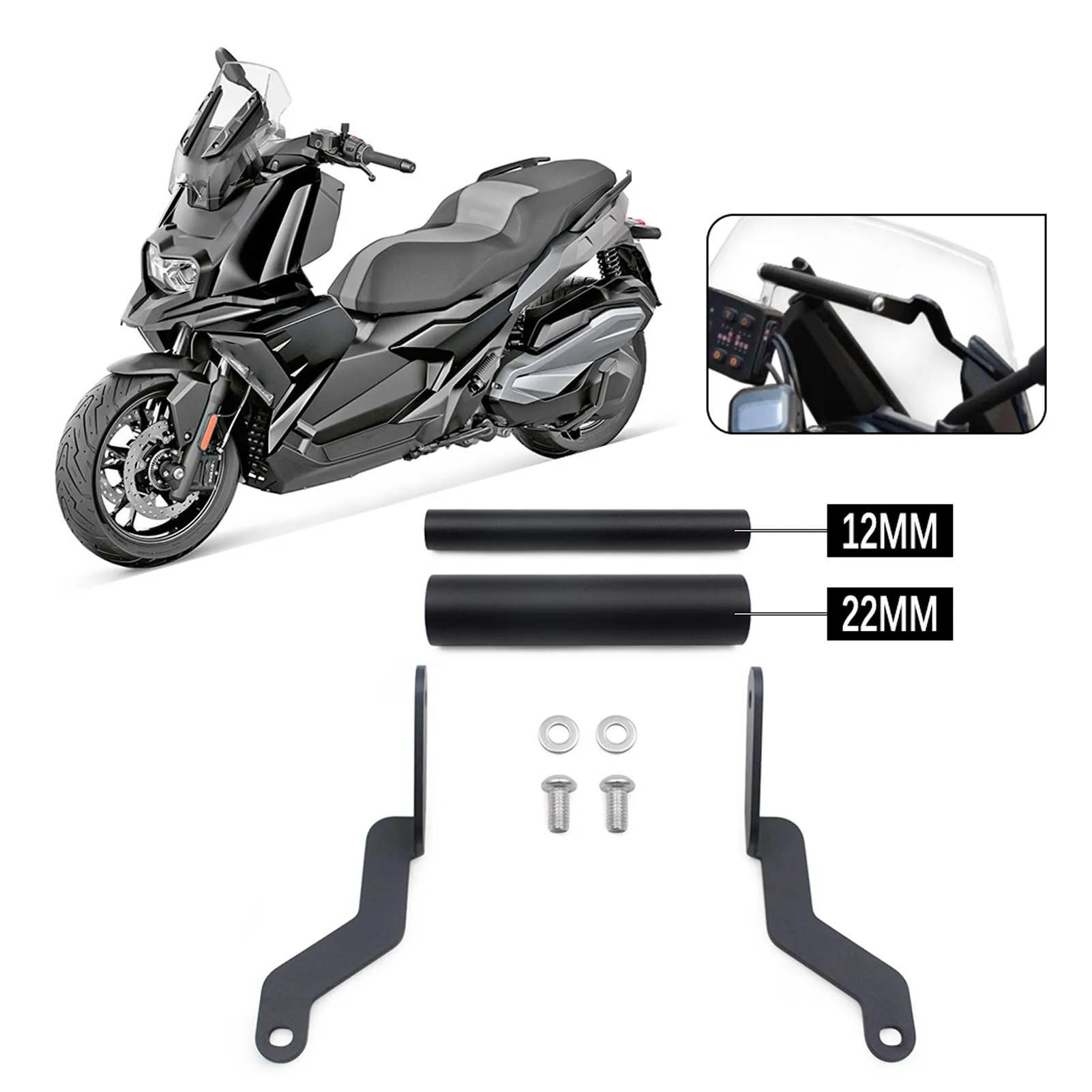 Motorcycle GPS Navigation Bar Mount Bracket Enhanced Safety  Shockproof GPS Phone Bar Extension Holder for Upgrading