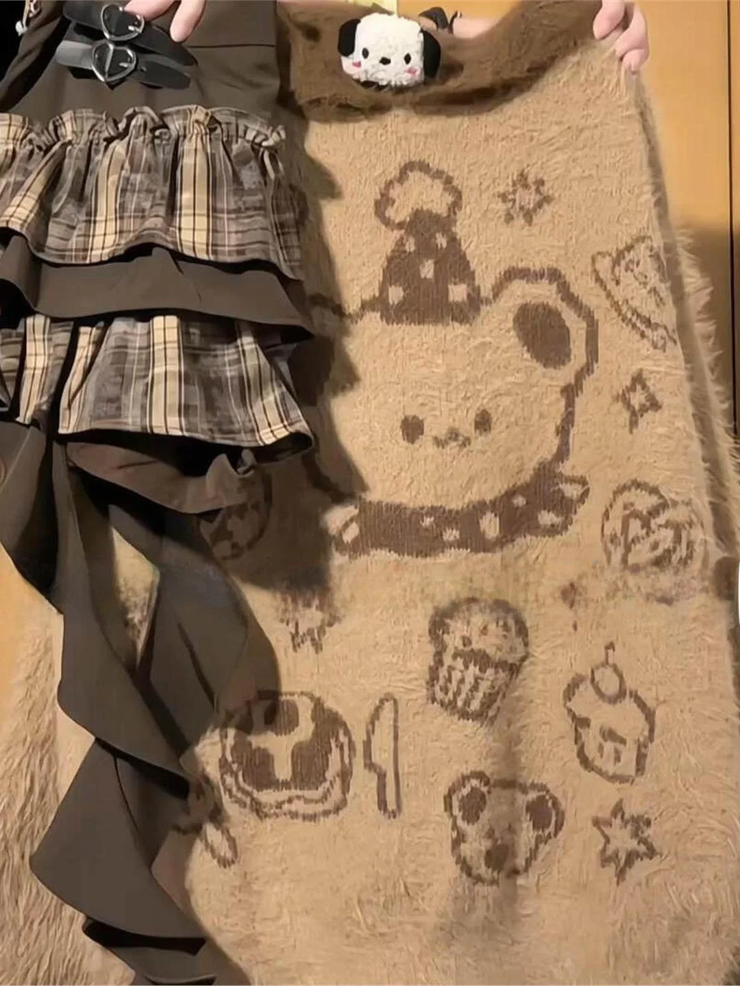 

Retro Korean Soft Bear Head Knitted Sweater ex Loose Lazy Hoodie Knitwear Autumn Winter Comfortable Long Sve Thermal