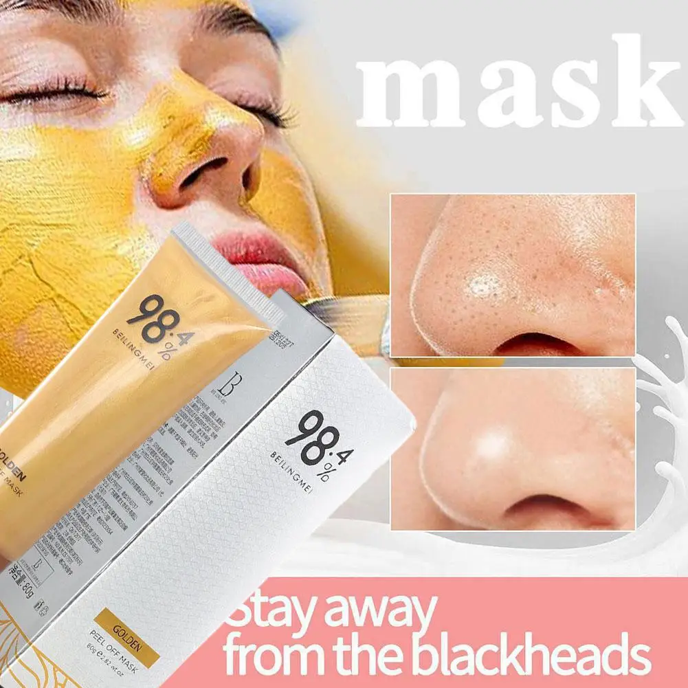 

80g Gold Collagen Peel-off Mask Lighten Blackhead And Firming Face Lifting Skin Care Acne Clean Productions Pores Oil-Contr N5Q0