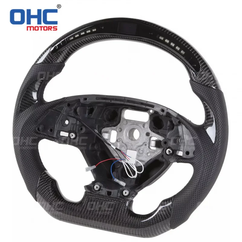For Chevrolet Corvette C7 Exclusive For cross-border sales: LED carbon fiber car steering wheel with devil horns,