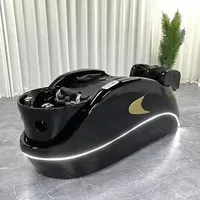 Black Acrylic Electric Massage Shampoo Chair With Light And Water Circulation Shampoo Bed For Head Therapy