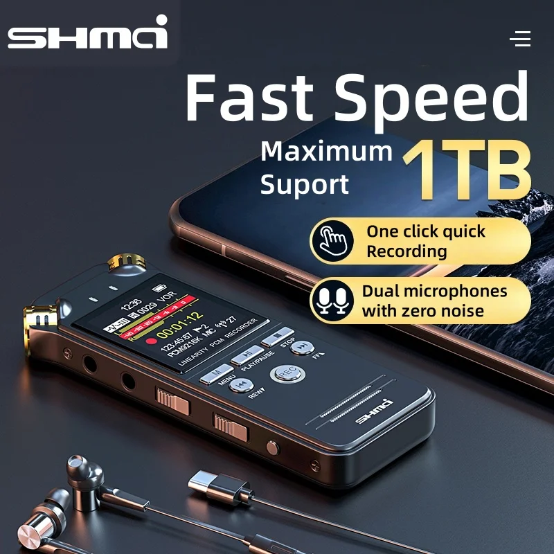 Professional Mini High Quality PCM Audio Dictaphone Dual Microphones Digital Voice-Activated USB Recorder Pen