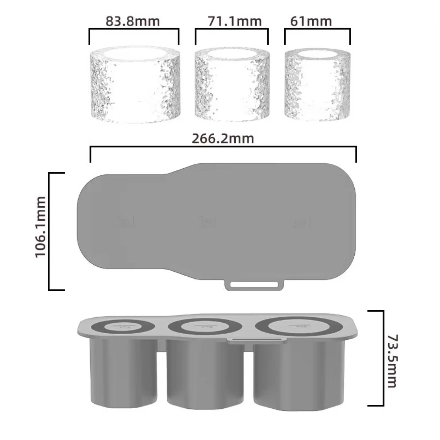 Reusable Silicone  Hollow Cylinder Tray Mold Big  Cube  Mold For  Beer  Accessories Cupcake holders Dragon silicone mold Macaron