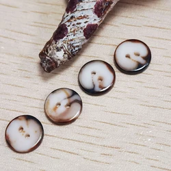 2 Pcs Natural Ceramic Buckle Buttons for Clothing Sweater Coat Sewing Vintage Decorations DIY Accessories Round 2-Holes Button