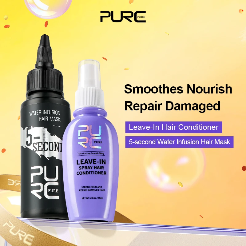 

Leave-In Hair Conditioner & 5 Seconds Hair Mask Kit Treatment Argan Oil Repair Damaged Dry After-Shampoo Keratin Cream Hair Care