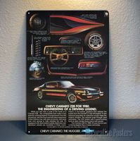 1p,Chevrolet Camaro Z28 1980 Car Metal Poster - Collectable Sign - Size: