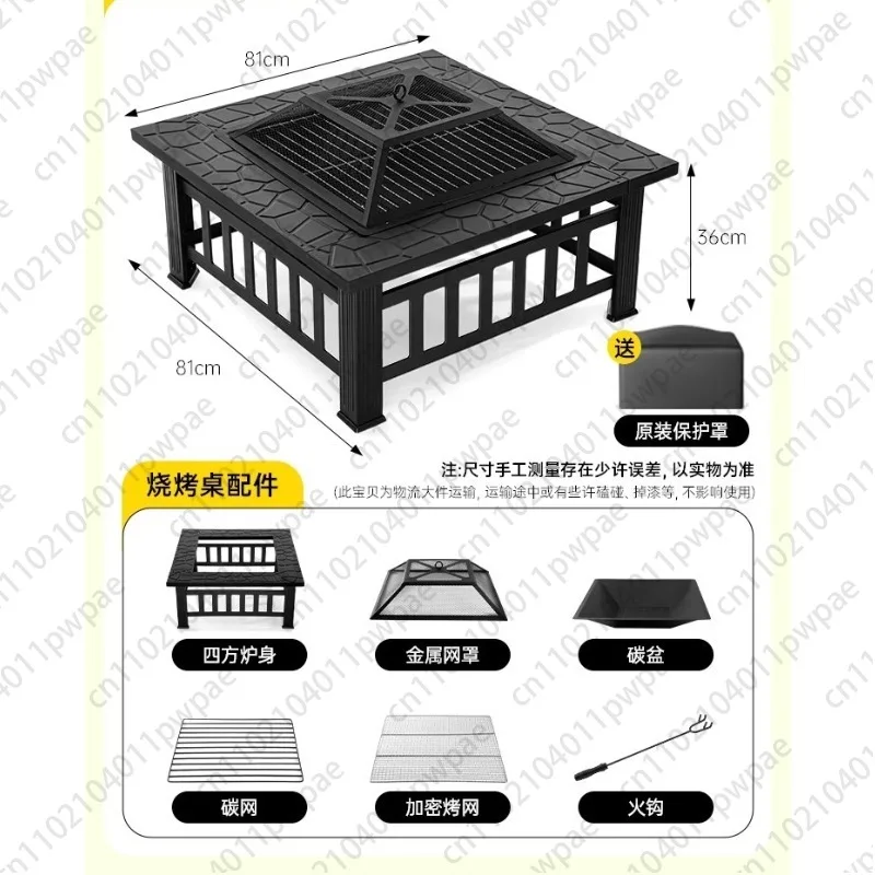 2025 موقد مستدير جديد طاولة شاي شواية باربيكيو موقد فحم ، فناء خارجي موقد منزلي شواية شواء داخلية #4